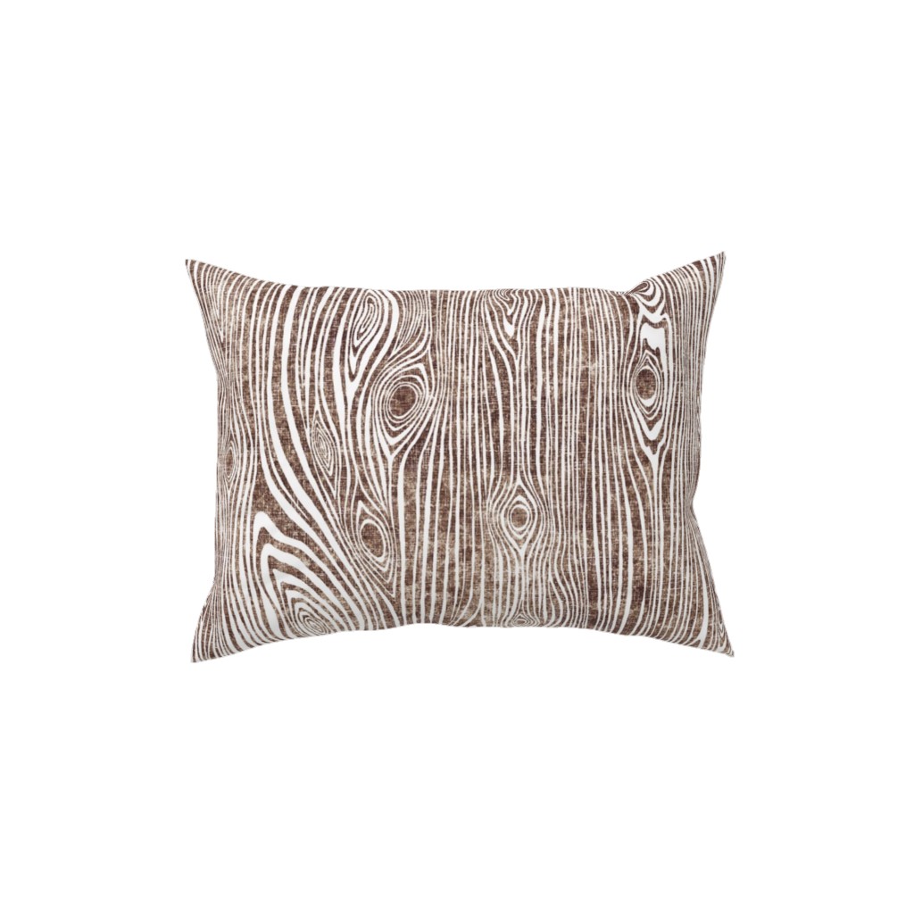Woodgrain Driftwood Pillow, Woven, Black, 12x16, Single Sided, Brown, Cafe