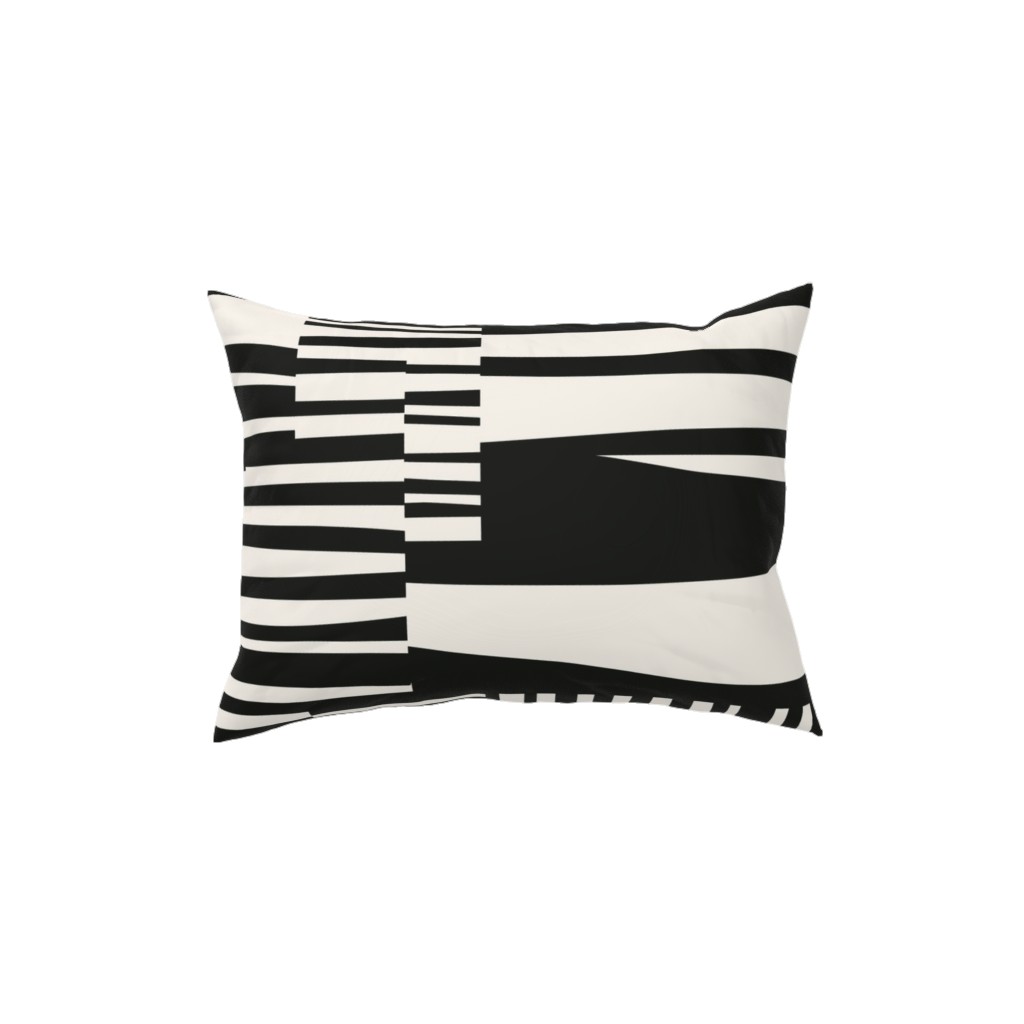 Twiggy Stripes Pillow, Woven, Black, 12x16, Single Sided, Black