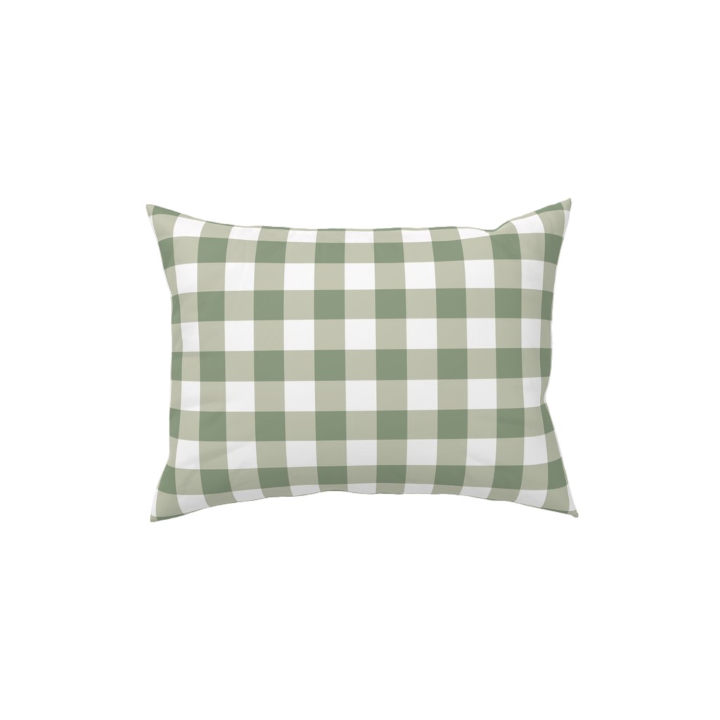 Plaid - Green Pillow, Woven, Black, 12x16, Single Sided, Green