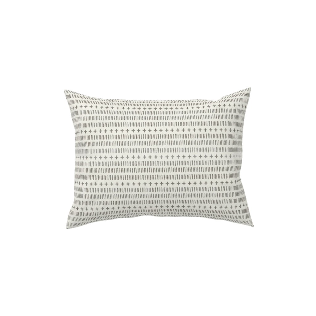 Modern Farmhouse Dash - Light Pillow, Woven, Black, 12x16, Single Sided, Beige, Pearl