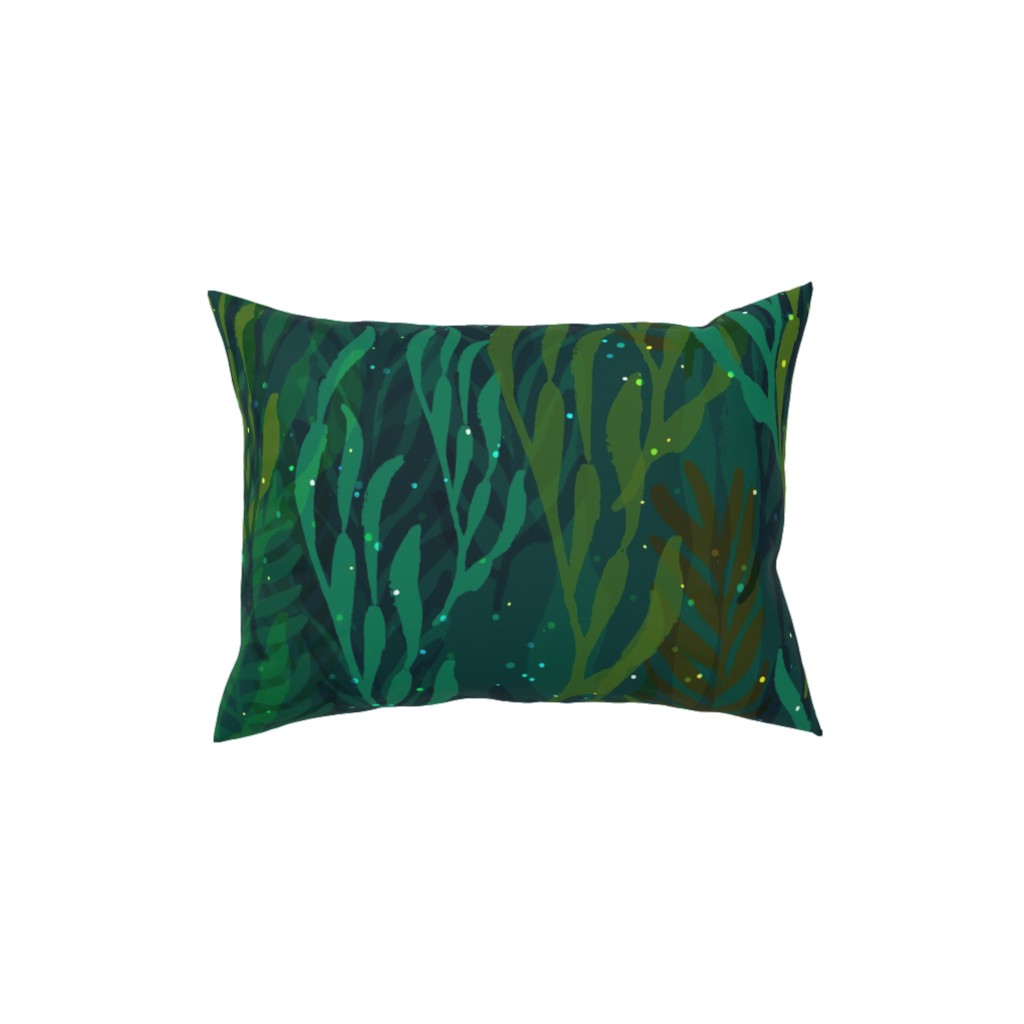 Underwater Forest - Emerald Pillow, Woven, Black, 12x16, Single Sided, Green