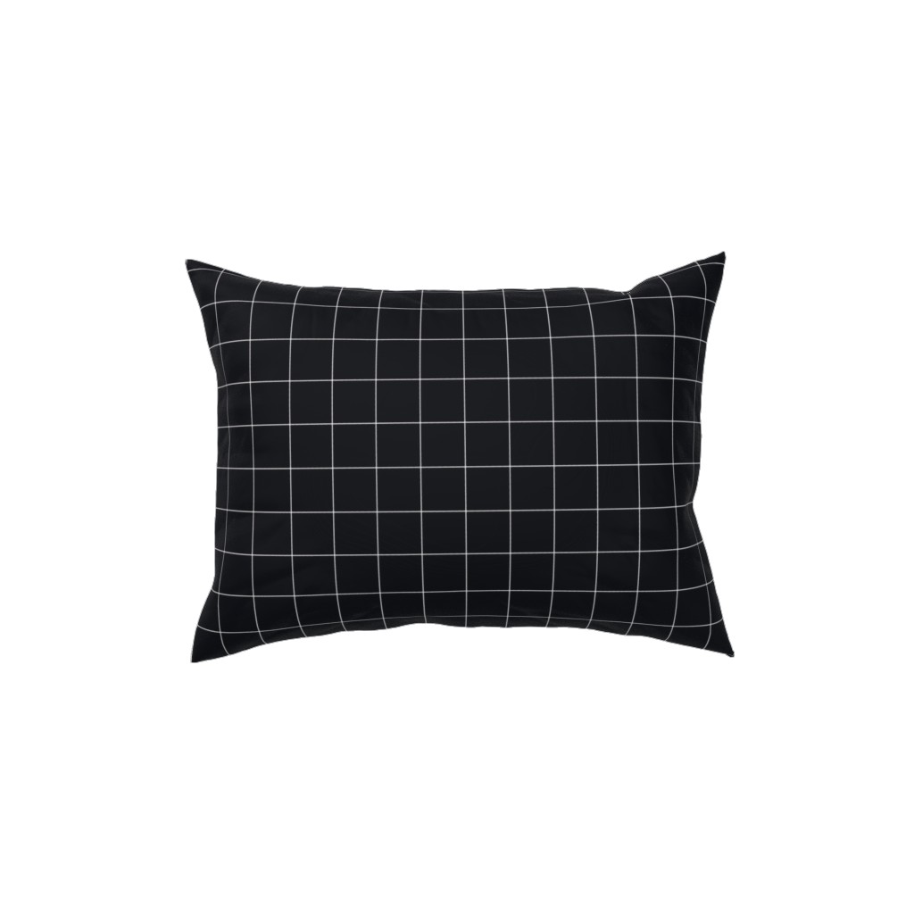 Grid - Black Ad White Pillow, Woven, Black, 12x16, Single Sided, Black, Black