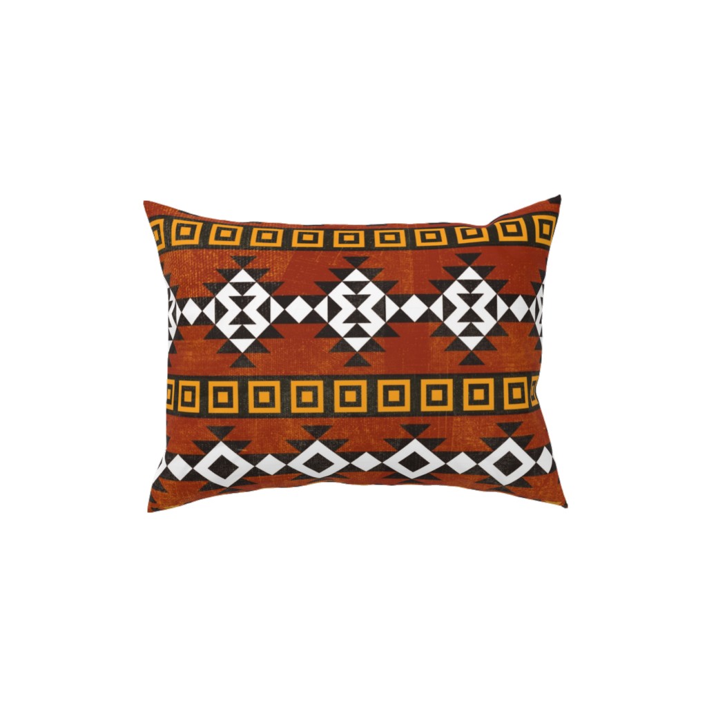 Modern Desert - Rust Pillow, Woven, Black, 12x16, Single Sided, Orange