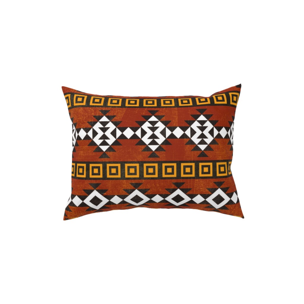 Modern Desert - Rust Pillow, Woven, Black, 12x16, Single Sided, Orange, Orange