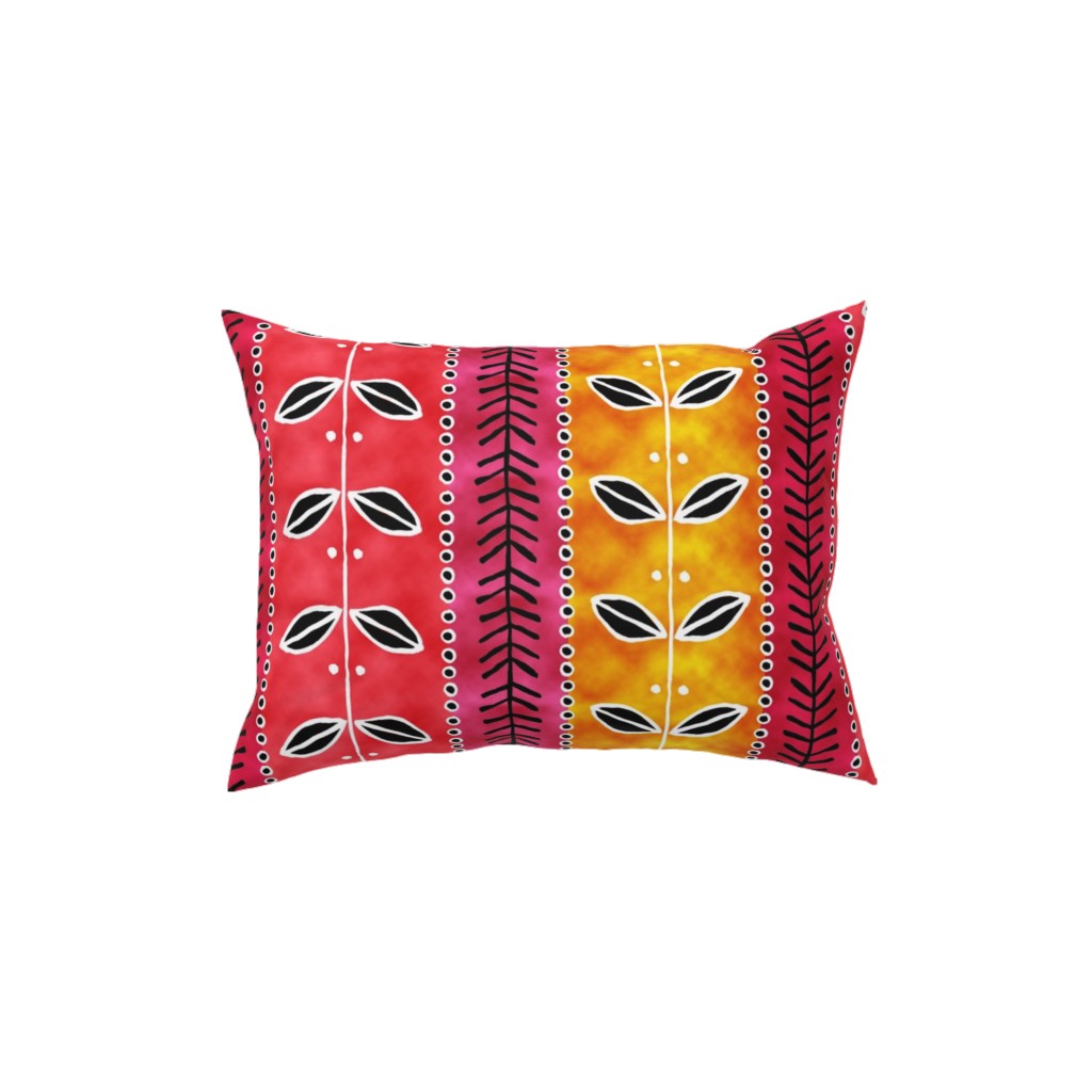 Ribbons Pillow, Woven, Black, 12x16, Single Sided, Red, Red