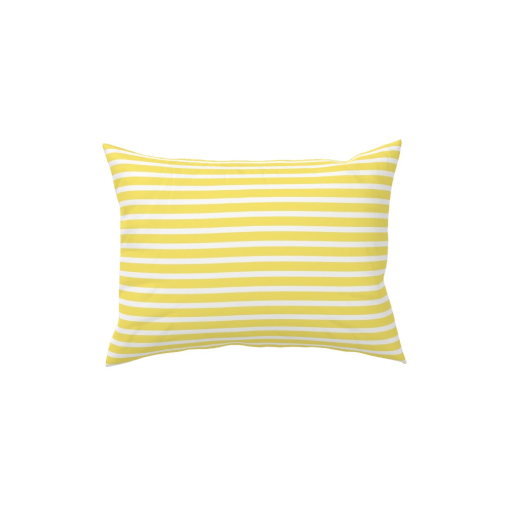 Wonky Stripe - Sunny Pillow, Woven, Black, 12x16, Single Sided, Yellow, Classic Yellow