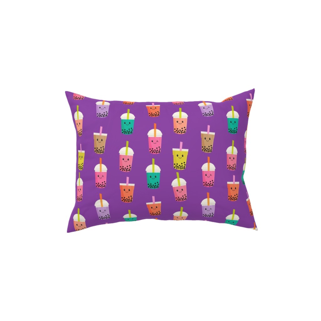 Boba Tea Pillow, Woven, Black, 12x16, Single Sided, Purple, Lupin