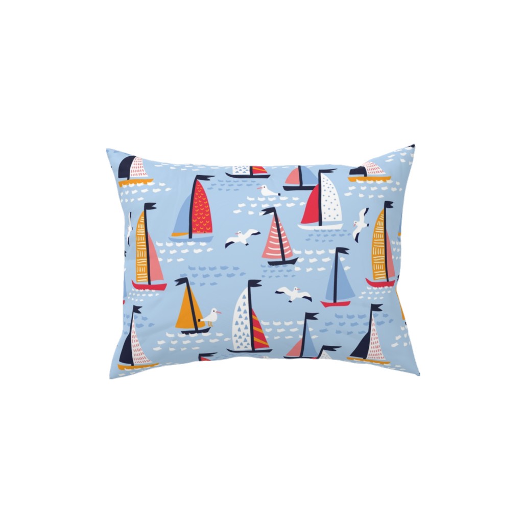 Regatta Pillow, Woven, Black, 12x16, Single Sided, Blue, True Blue