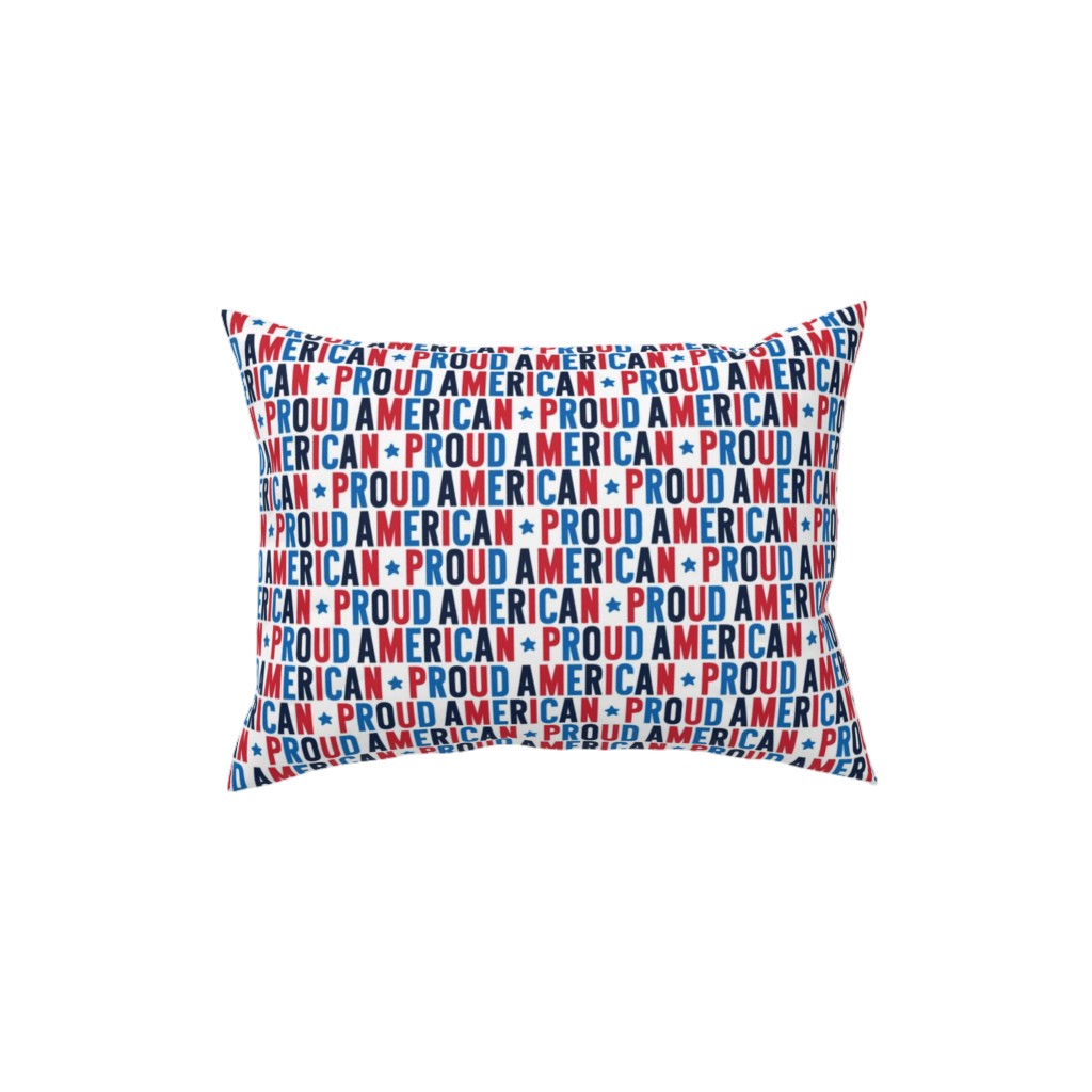 Proud American - Red White and Blue Pillow, Woven, Black, 12x16, Single Sided, Multicolor