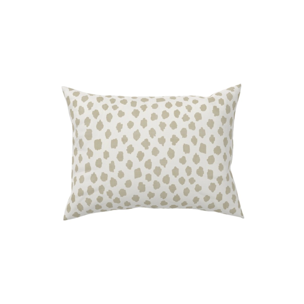 Khaki Spots - Gray Pillow, Woven, Black, 12x16, Single Sided, Gray