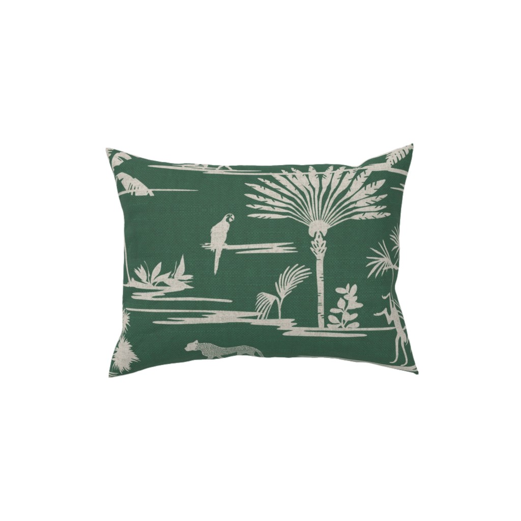 Jungle Thrive - Green Pillow, Woven, Black, 12x16, Single Sided, Green