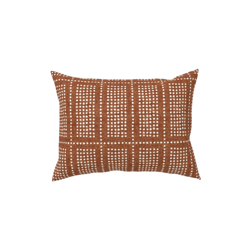 Dotty Boho Geometric - Ginger Pillow, Woven, Black, 12x16, Single Sided, Orange
