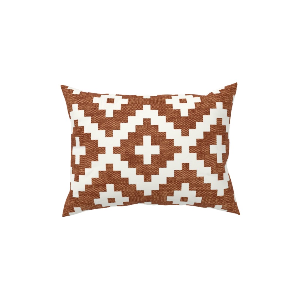 Geometric Woven Aztec - Ginger Pillow, Woven, Black, 12x16, Single Sided, Brown