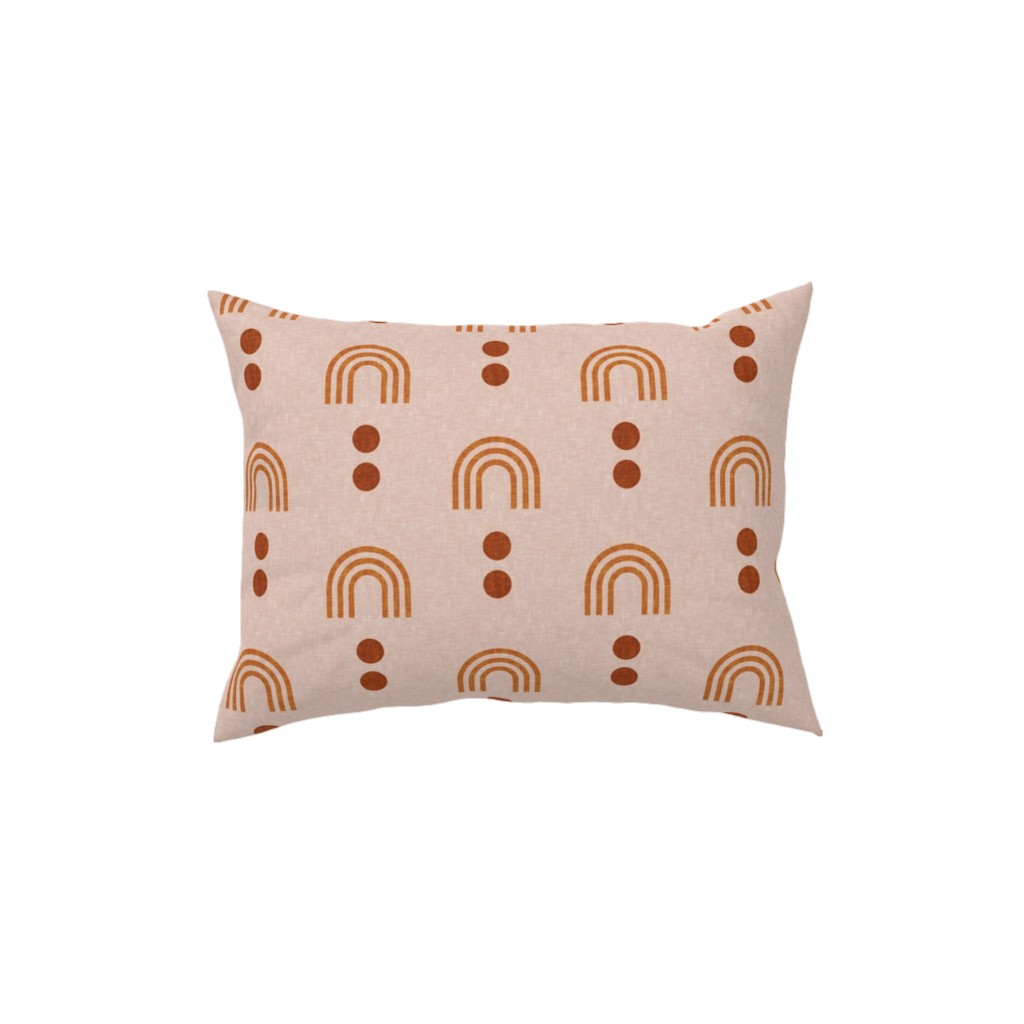 Aria Geometric Rainbow Pillow, Woven, Black, 12x16, Single Sided, Pink