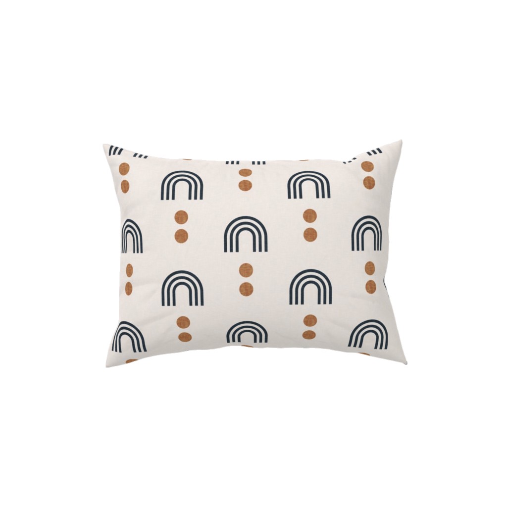 Aria Geometric Rainbow Pillow, Woven, Black, 12x16, Single Sided, Beige