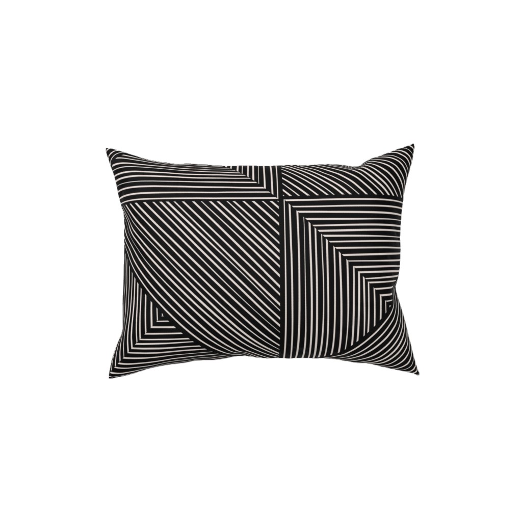 Angles and Lines Pillow, Woven, Black, 12x16, Single Sided, Gray, Gray