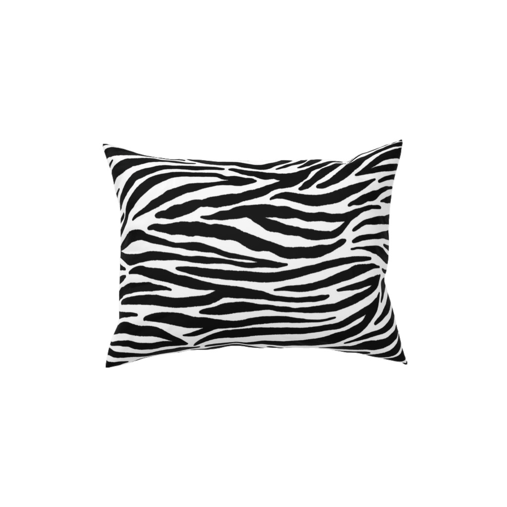 Zebra Print - Black and White Pillow, Woven, Black, 12x16, Single Sided, Black, Black