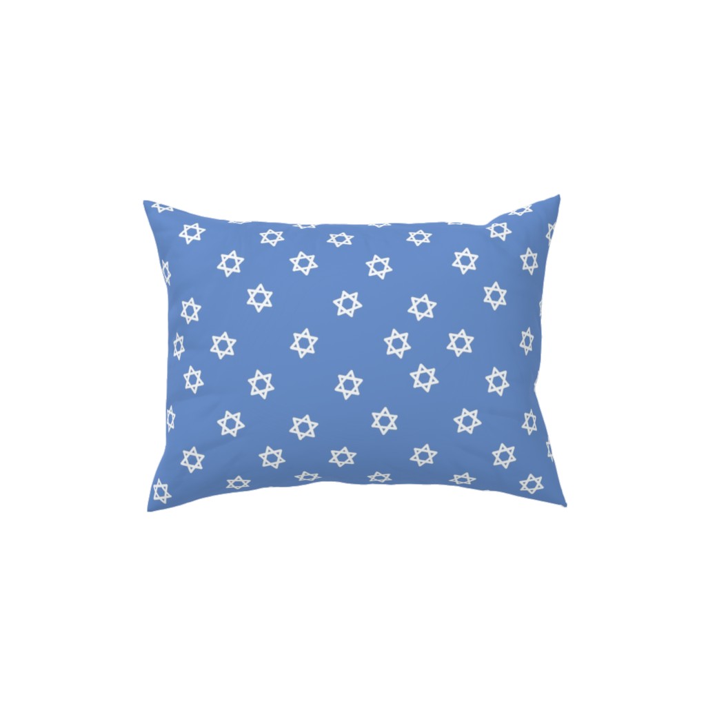 Star of David - White & Blue Pillow, Woven, Black, 12x16, Single Sided, Blue