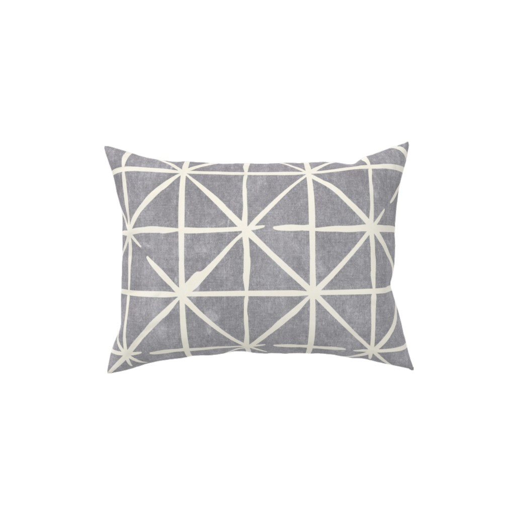 Geometric Triangles - Distressed - Grey Pillow, Woven, Black, 12x16, Single Sided, Gray
