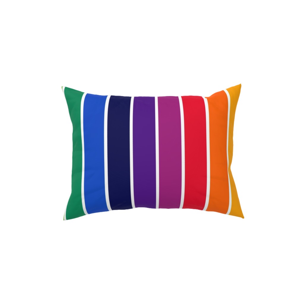 70s Stripe - Multi Pillow, Woven, Black, 12x16, Single Sided, Multicolor