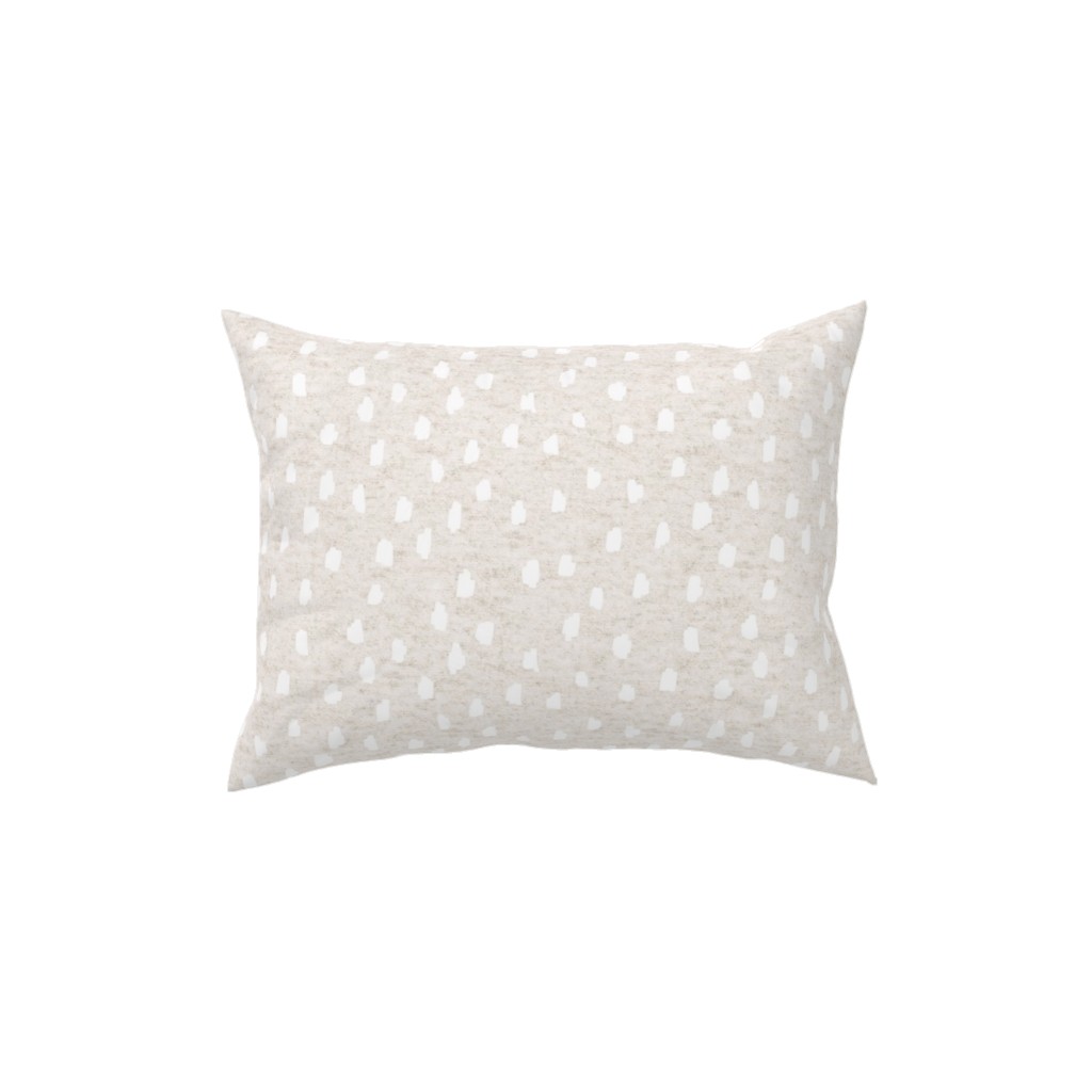 White Speckle Dot on Textured Oatmeal Pillow, Woven, Black, 12x16, Single Sided, Beige