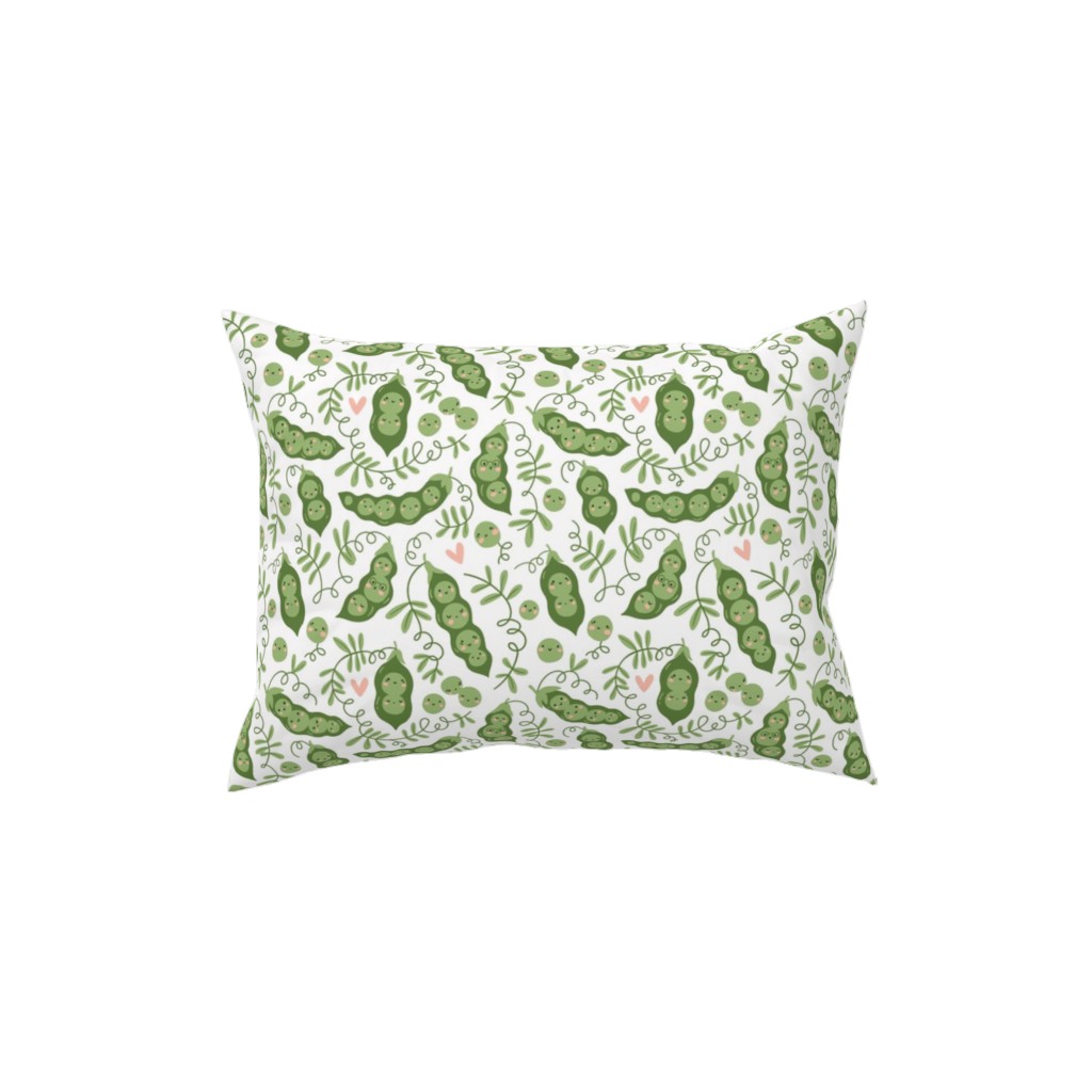 Cute Peas - Green Pillow, Woven, Black, 12x16, Single Sided, Green