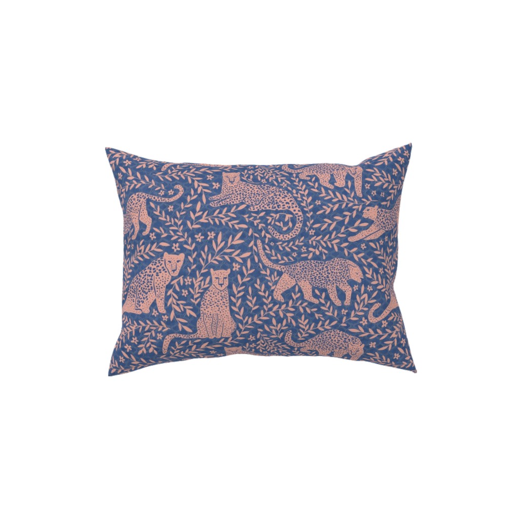 Jungle Cat - Classic Blue Pillow, Woven, Black, 12x16, Single Sided, Blue