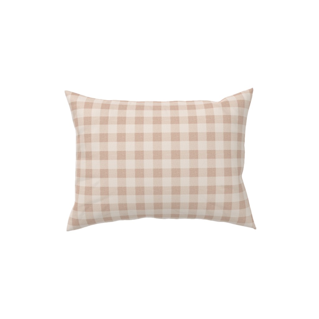 Gingham in Dusty Blush Pinks Pillow, Woven, Black, 12x16, Single Sided, Pink