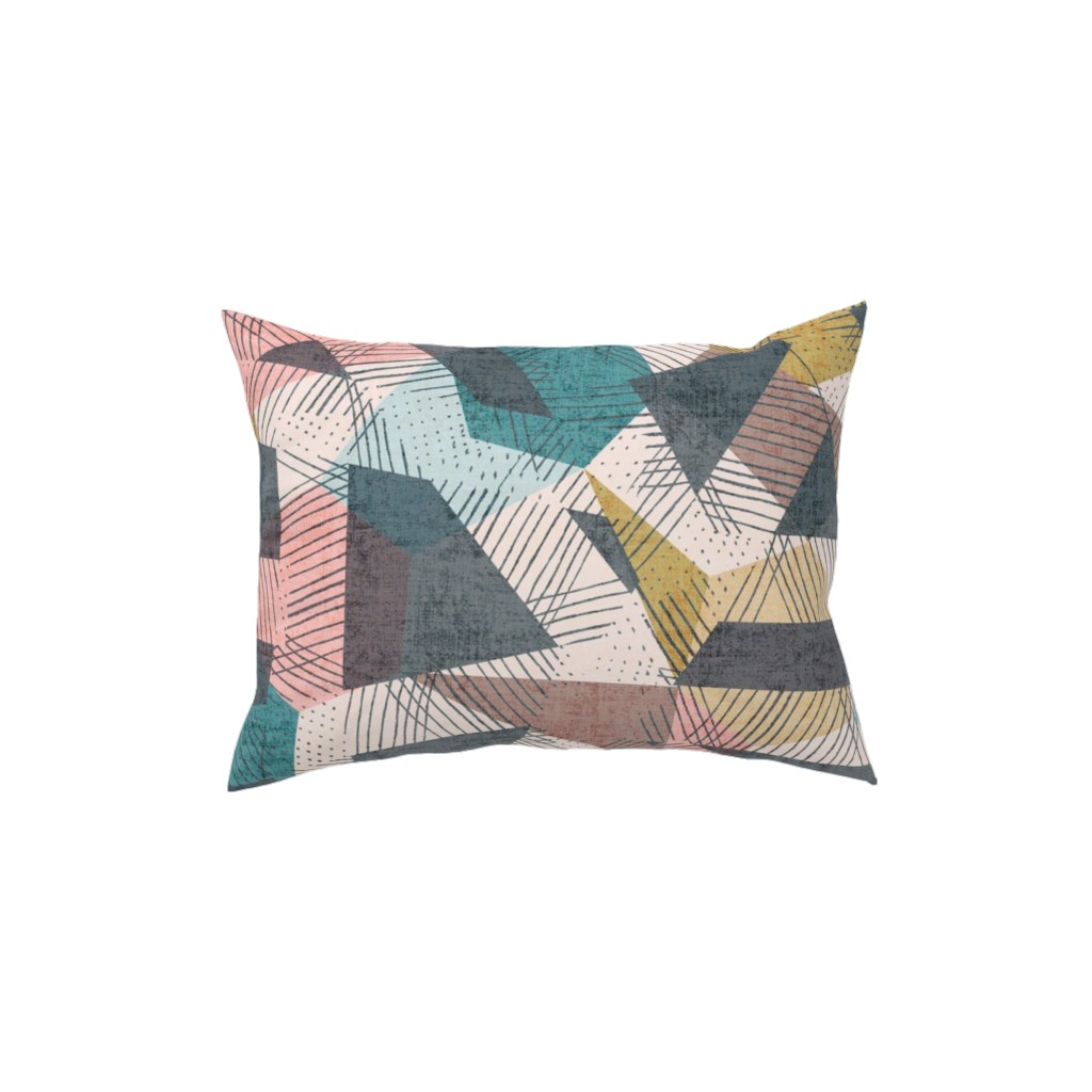 Abstract Geometic - Multi Pillow, Woven, Black, 12x16, Single Sided, Multicolor