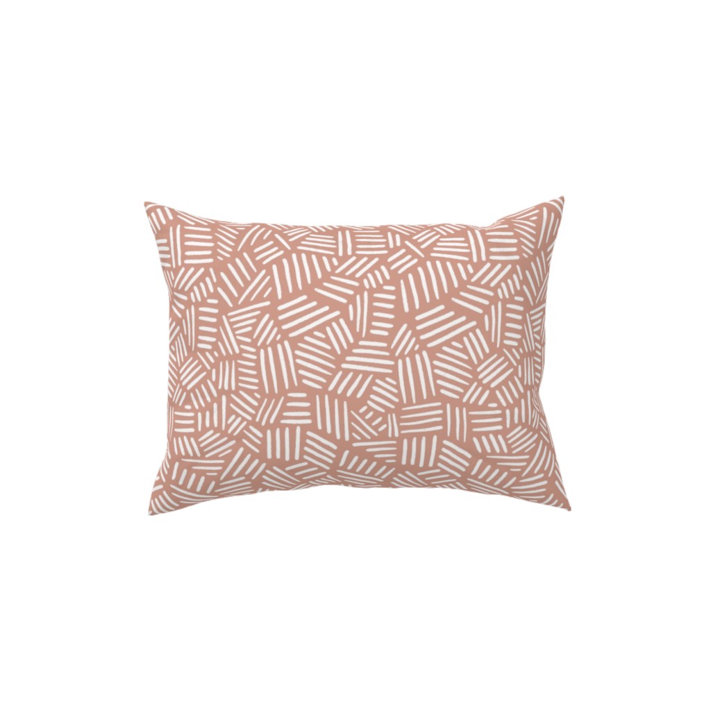 Dashes - Pink Pillow, Woven, Black, 12x16, Single Sided, Pink