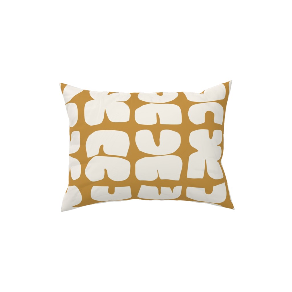 Xpot Block Print - Yellow and Cream Pillow, Woven, Black, 12x16, Single Sided, Yellow, Classic Yellow