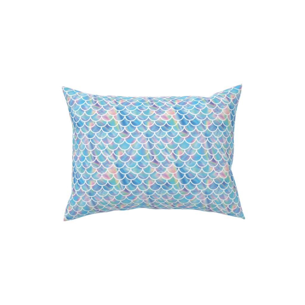 Mermaid Scales - Blue Pillow, Woven, Black, 12x16, Single Sided, Blue