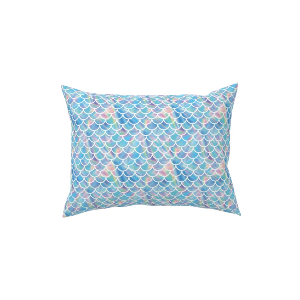 Mermaid Scales - Blue Pillow, Woven, Black, 12x16, Single Sided, Blue, True Blue
