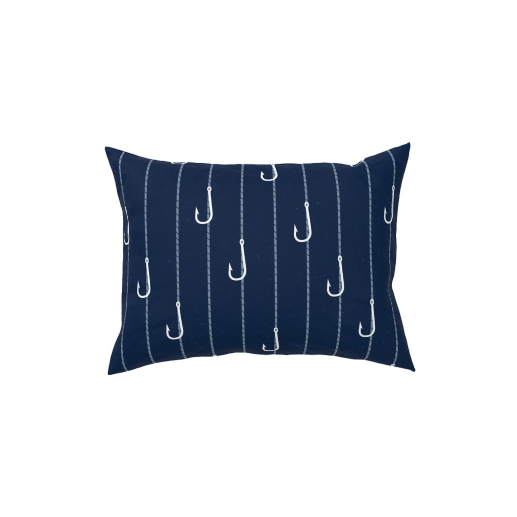 Cast a Line Pillow, Woven, Beige, 12x16, Single Sided, Blue, True Blue