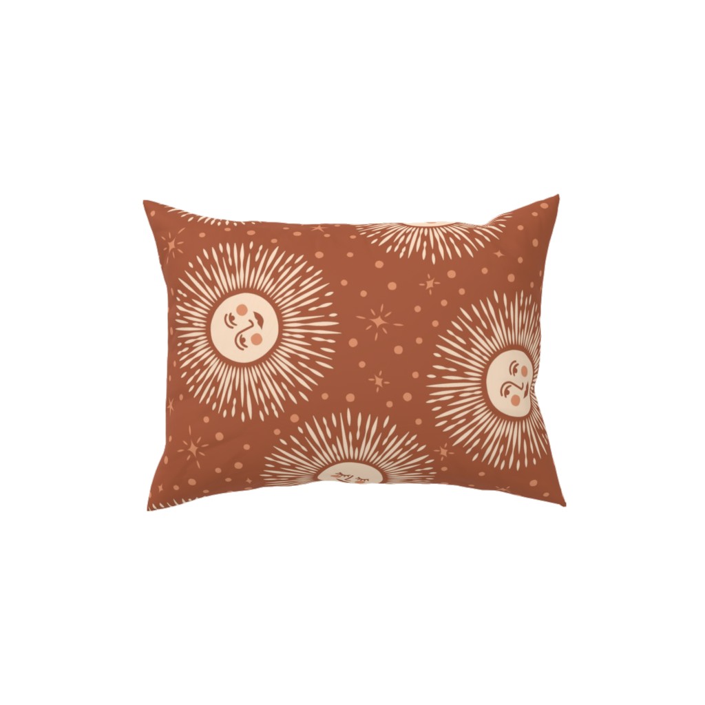 Golden Sun - Warm Pillow, Woven, Beige, 12x16, Single Sided, Orange, Orange