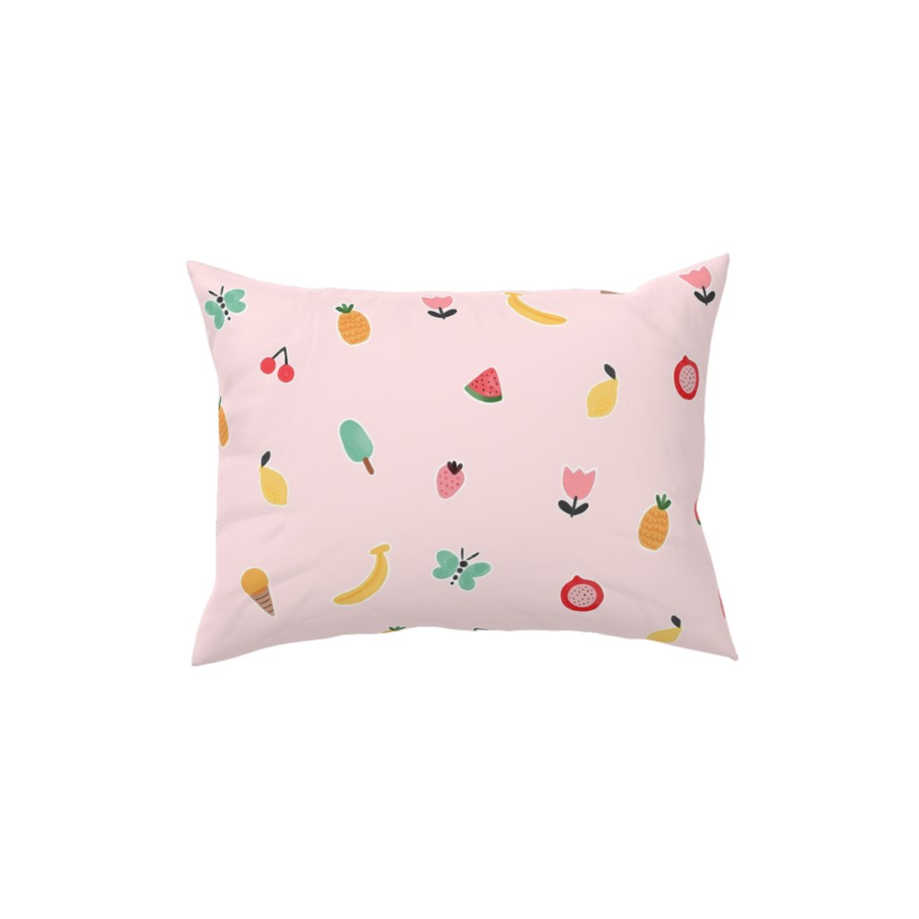 Freshy Summer - Pink Pillow, Woven, Beige, 12x16, Single Sided, Pink