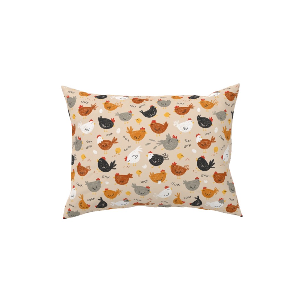 Hens - Brown Pillow, Woven, Beige, 12x16, Single Sided, Beige, Pearl