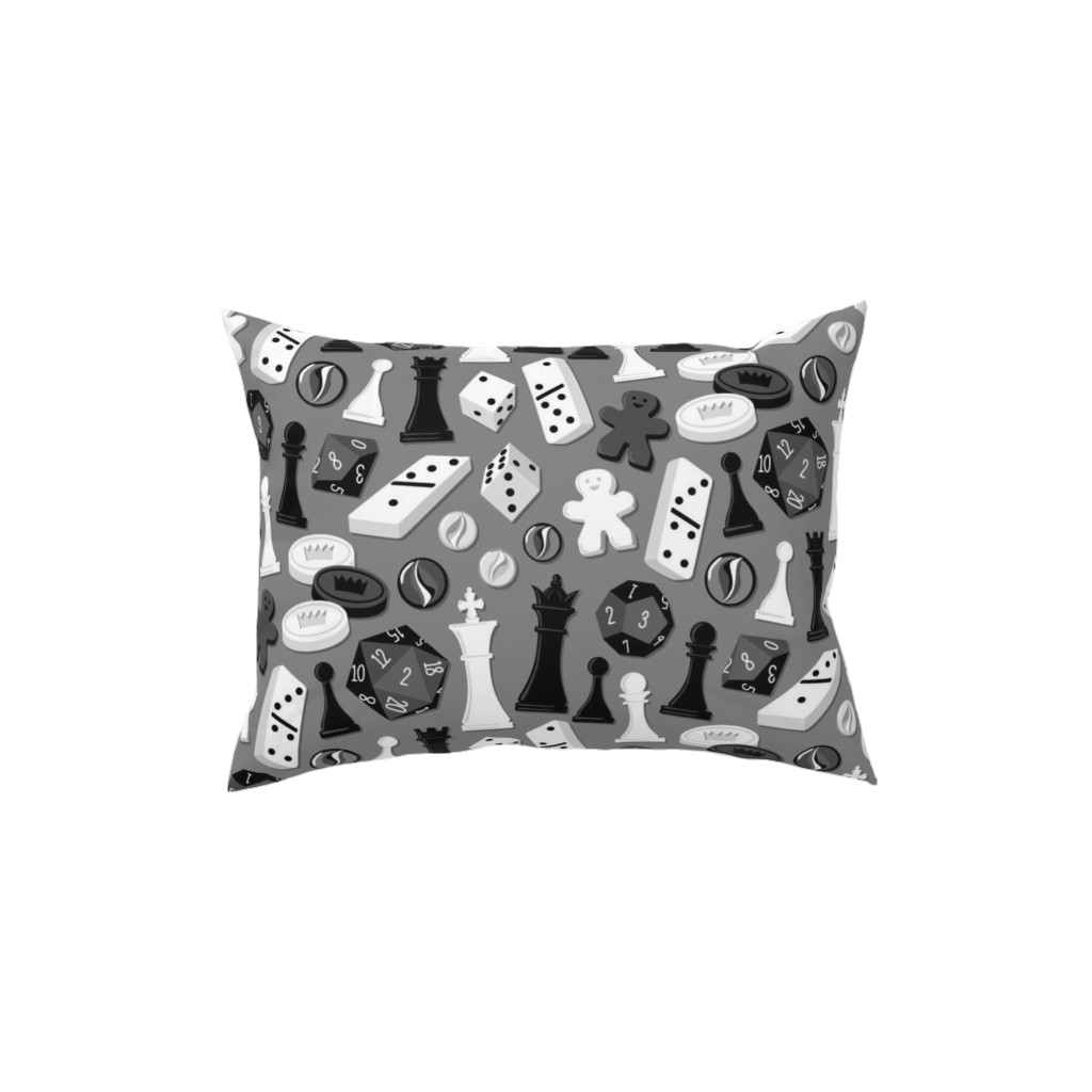 Game on Pillow, Woven, Beige, 12x16, Single Sided, Gray, Cement