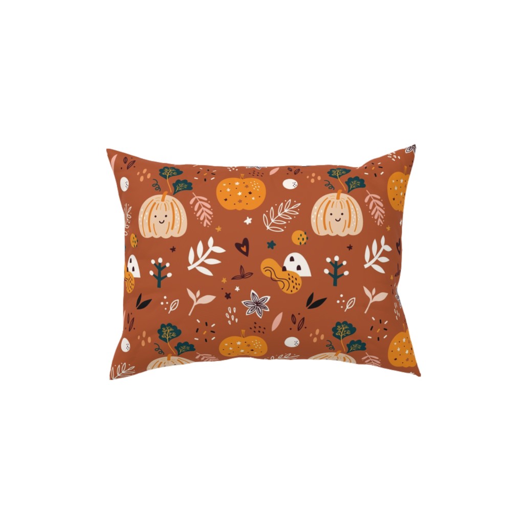 Autumn Pattern - Orange Pillow, Woven, Beige, 12x16, Single Sided, Orange, Orange