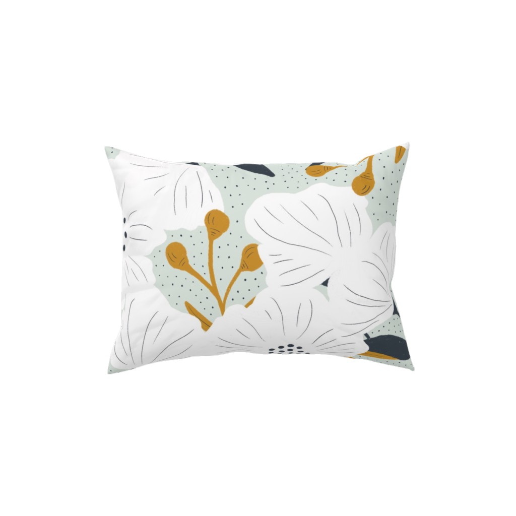 Beulah - Pale Blue Pillow, Woven, Beige, 12x16, Single Sided, Blue, True Blue