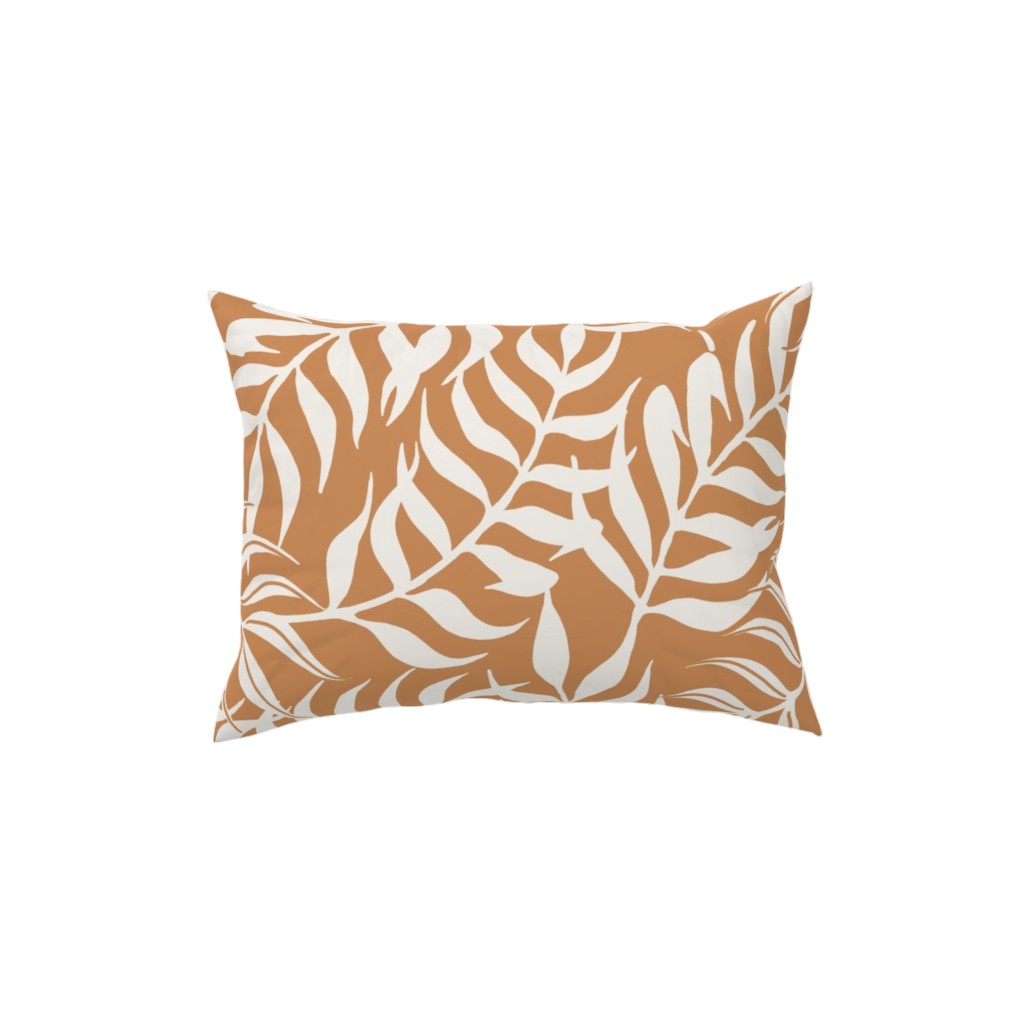 Moving Palms Pillow, Woven, Beige, 12x16, Single Sided, Orange