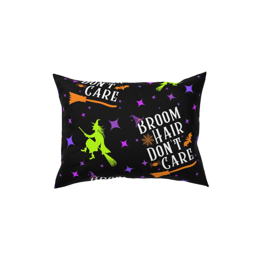 Broom Hair Don't Care - Multi Pillow, Woven, Beige, 12x16, Single Sided, Multicolor