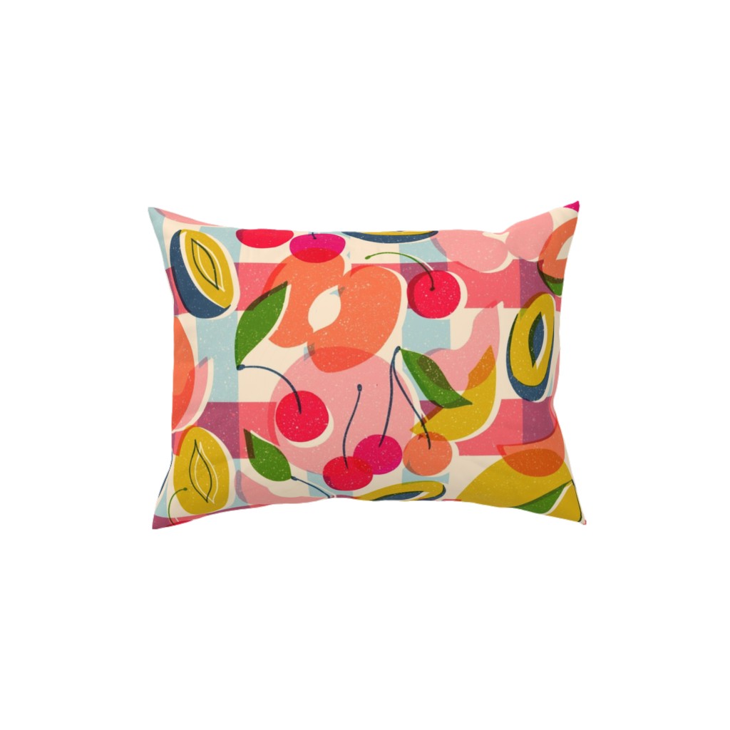 Summer Fruits - Bright Pillow, Woven, Beige, 12x16, Single Sided, Multicolor