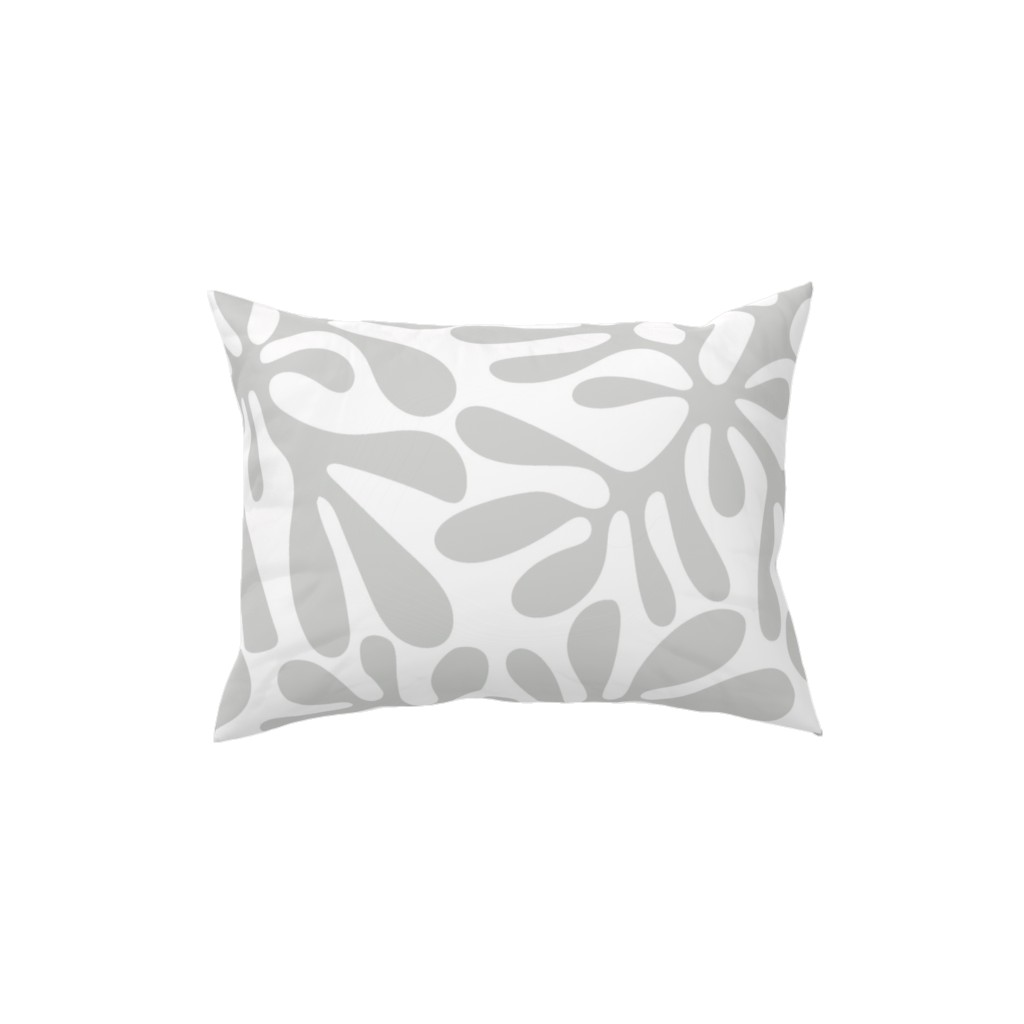 Block Print Texture Pillow, Woven, Beige, 12x16, Single Sided, Gray, Silver