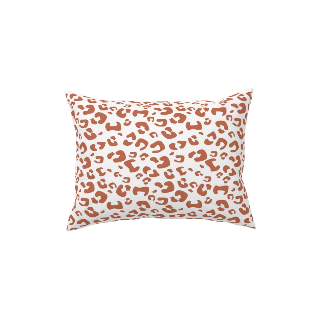 Leopard Print - Terracotta Pillow, Woven, Beige, 12x16, Single Sided, Brown