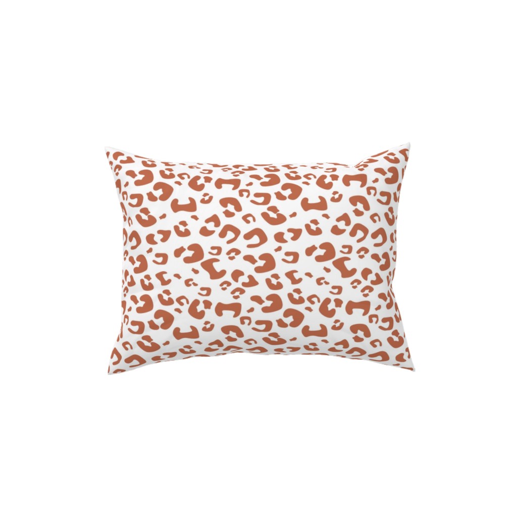 Leopard Print - Terracotta Pillow, Woven, Beige, 12x16, Single Sided, Brown, Brown