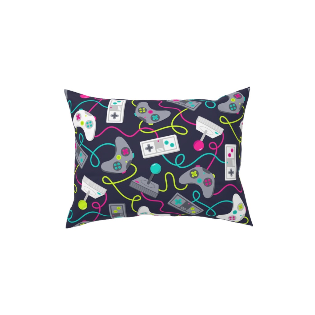 Video Game Gear - Multicolor Pillow, Woven, Beige, 12x16, Single Sided, Multicolor