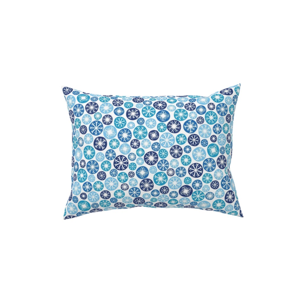 Snow Daze Pillow, Woven, Beige, 12x16, Single Sided, Blue