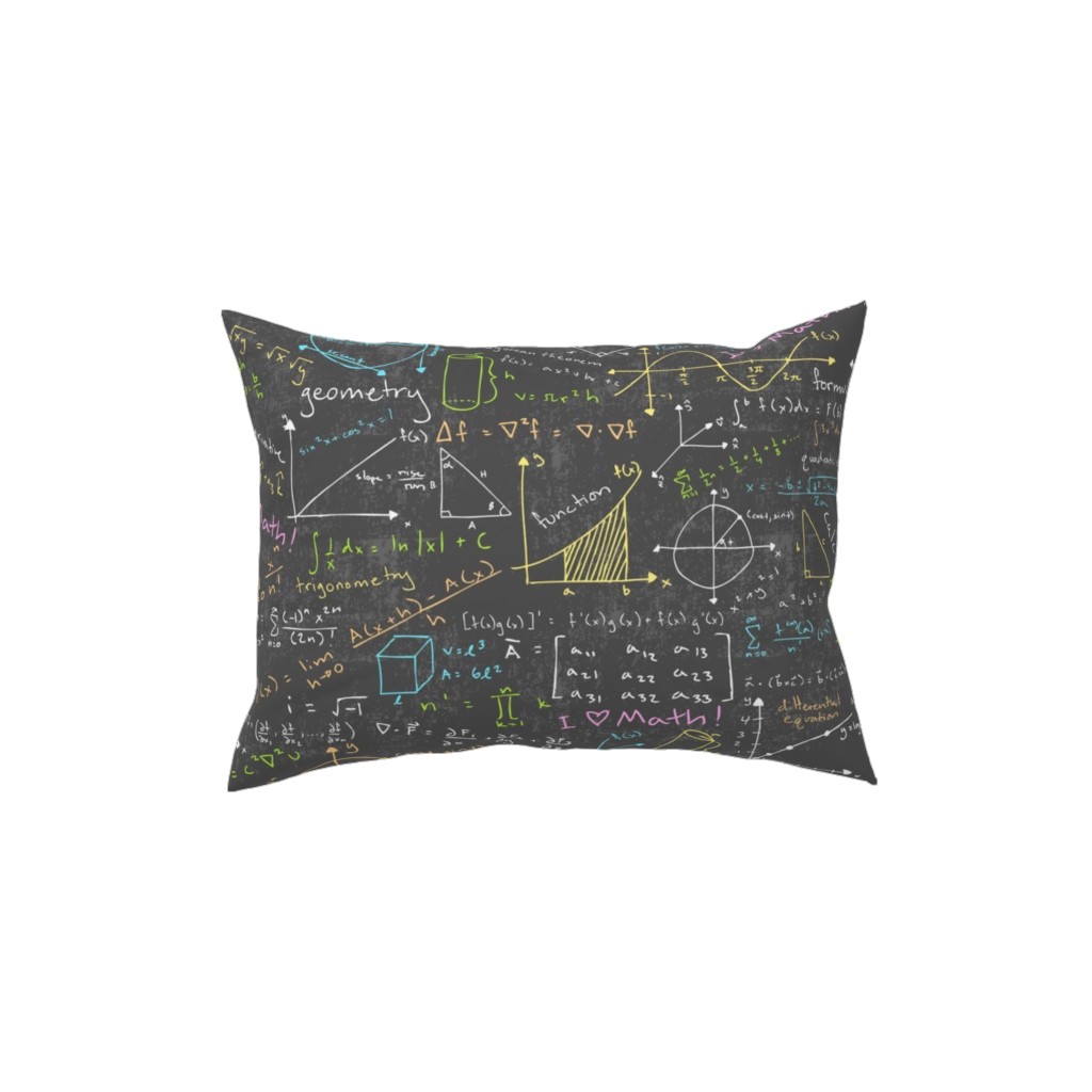 Math Lessons Pillow, Woven, Beige, 12x16, Single Sided, Multicolor