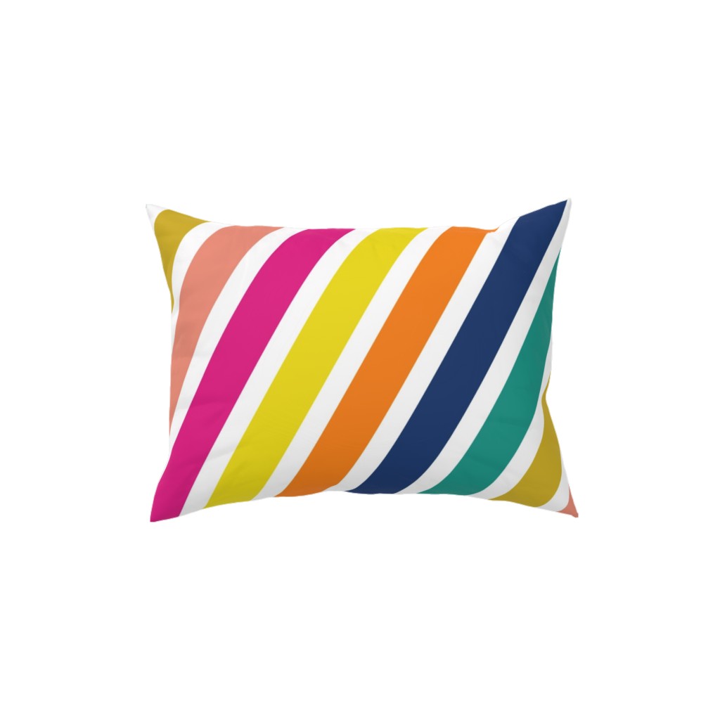 Birchdale Diagonal Stripes - Multi Pillow, Woven, Beige, 12x16, Single Sided, Multicolor